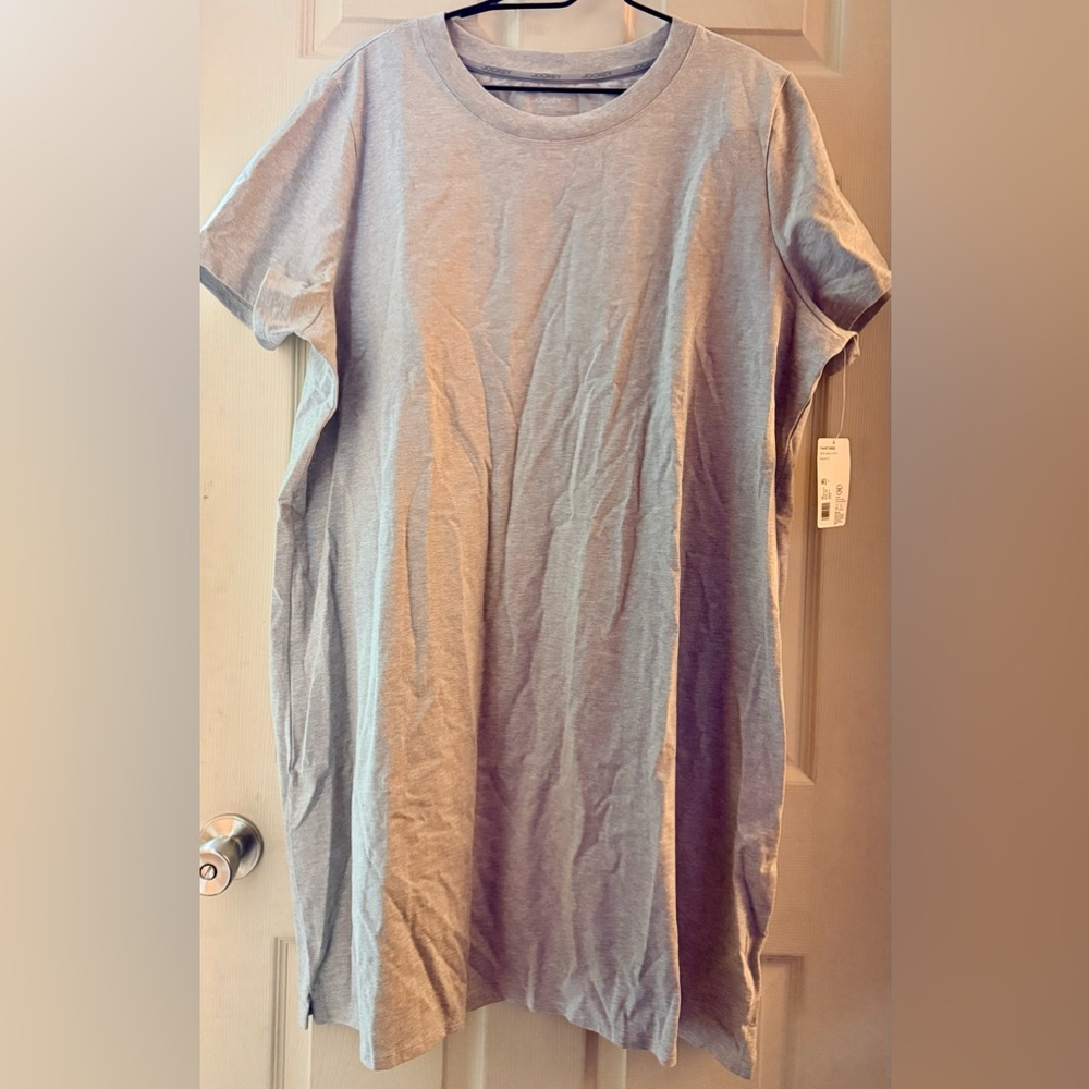 Jockey Organic Cotton T-Shirt Dress Women’s Size 2XL Gray NWT
